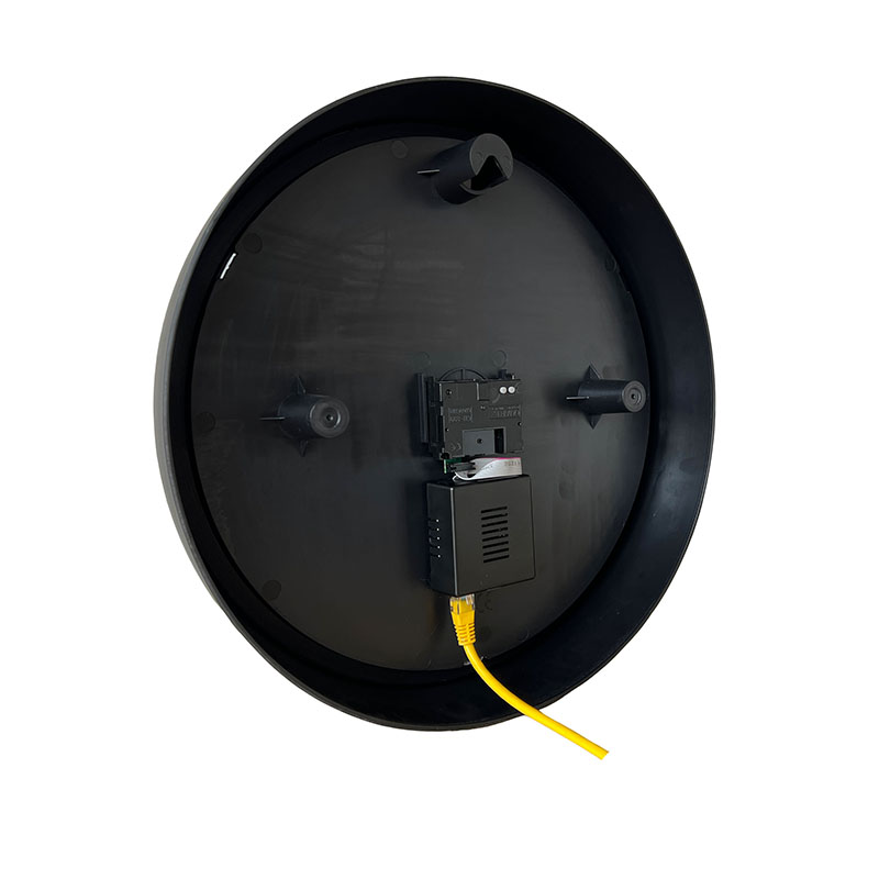 Relógio analógico de parede redondo preto de 13,7