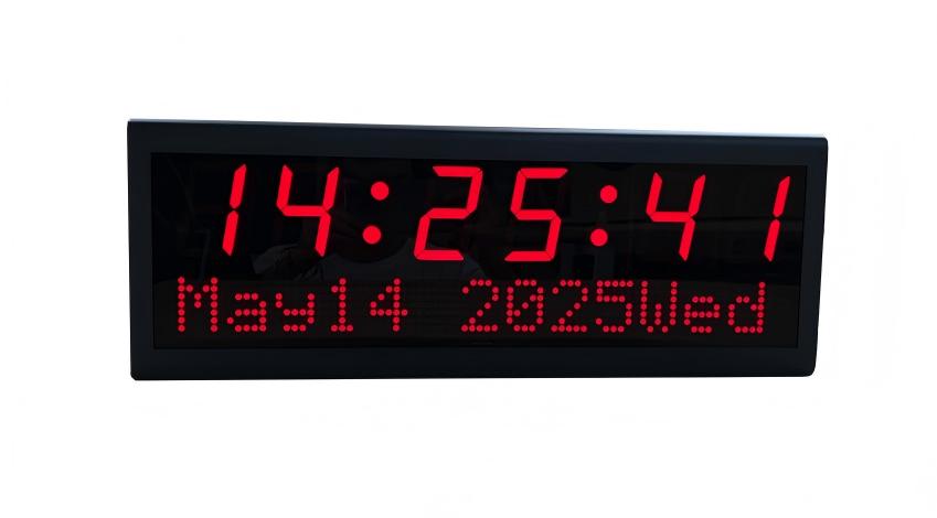 Black PoE digital clock Black PoE digital clock