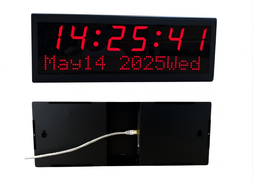 Black Automatic DST Reset PoE Digital Clock Black Automatic DST Reset PoE Digital Clock